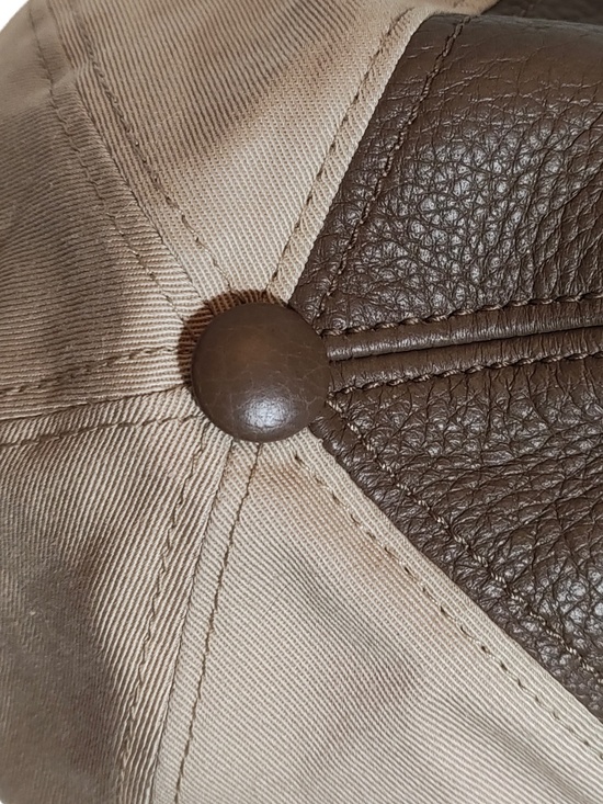 Woman\'s Gucci Leather & Cotton Baseball Cap L